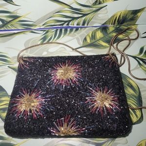 La Regale Vintage beaded sequins Starburst purse
